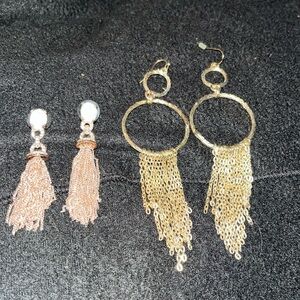 Gold Tassel Fringe Earrings- Set of 2 !!! Give one to your Momma!!! ❤️
